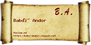 Babó Andor névjegykártya