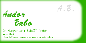 andor babo business card